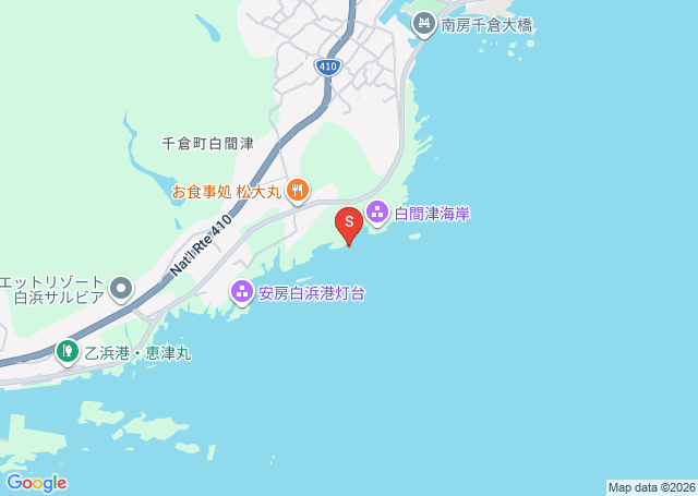 白間津の位置を示す地図