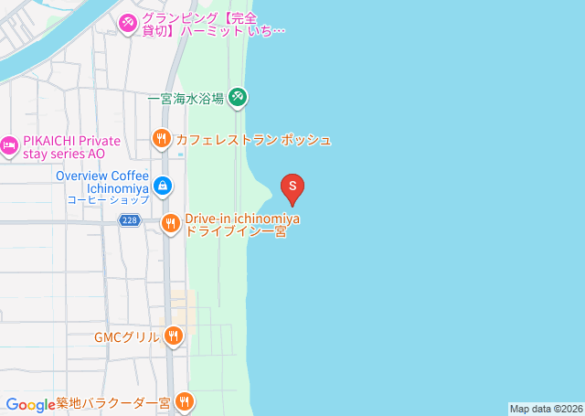 サンライズの位置を示す地図