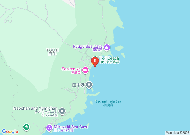 田牛の位置を示す地図