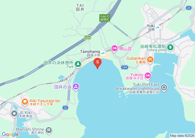 田井ノ浜の位置（地図）
