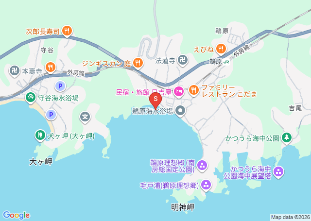 鵜原の位置を示す地図