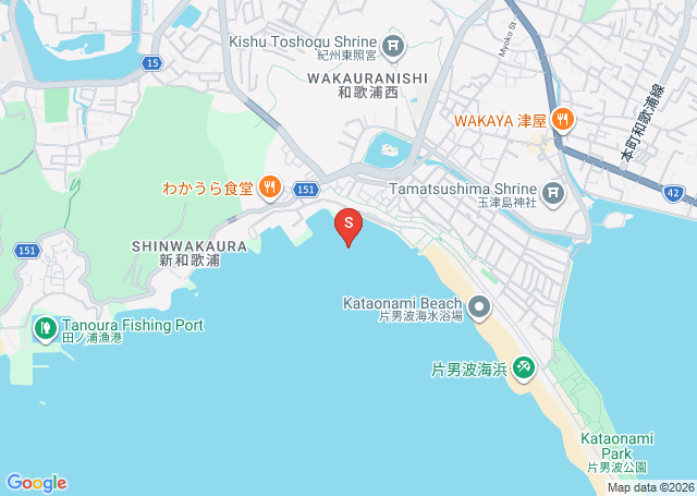片男波の位置（地図）