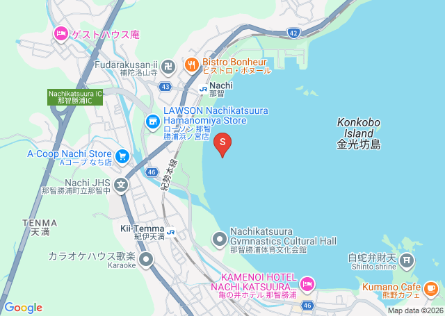 那智勝浦の位置（地図）