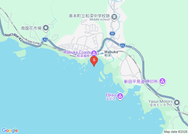 和深の位置（地図）