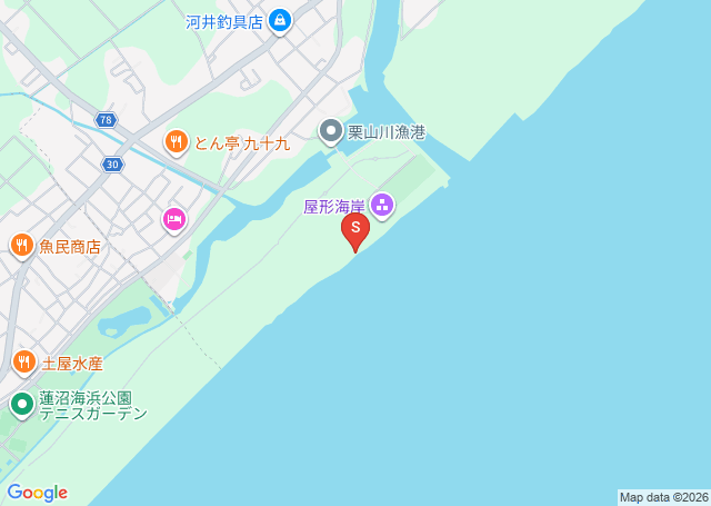 屋形の位置を示す地図