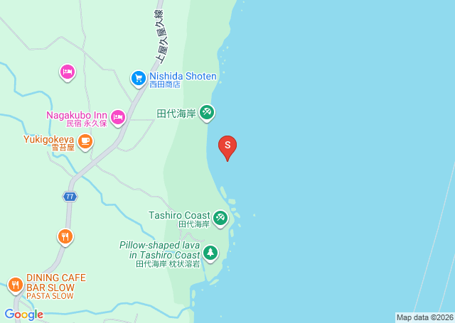 田代浜の位置（地図）